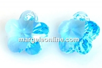Swarovski, pandantiv floare, aquamarine, 12mm - x2
