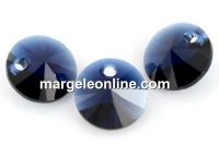 Swarovski, pandantiv rivoli, dark indigo, 8mm - x4