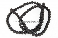 Margele lava neagra, round, 4.5mm