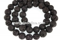 Margele lava neagra, round, 8.5mm