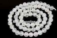 Margele cuart de gheata transparent, rotund, 6mm
