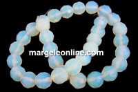 Margele opalit, rotund fatetat, 12mm