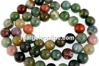 Indian agate, round, 6.5mm