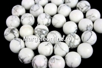 Margele haolit alb, rotund, 12mm