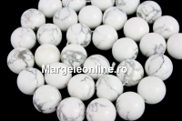 Margele haolit alb, rourotundnd, 14mm