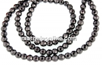 Margele hematit, rotund fatetat, 4mm