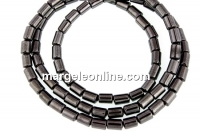 Margele hematit, tub, 5x3mm