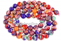 Margele malachit multicolor, sintetic,, rotund , 6mm