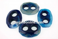 Unisex link, blue agate, 37-38mm - x1