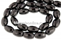 Margele onix negru, butoias fatetat, 12x8mm