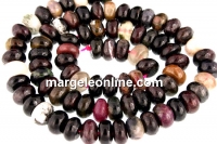 Margele turmalina, multicolor, rondela, 8.5mm