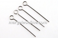 Ace cu bucla, argint 925 placat cu rodiu, 35x0.8mm - x5