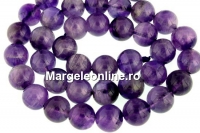 Margele ametist natural intens, rotund, 8mm