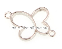 Link fluture, argint 925 placat cu rodiu, 17x12mm - x1
