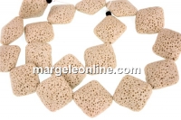 Margele lava naturala, nisipiu, romb, 23.5x23.5mm - x18