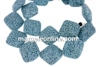 Margele lava naturala, bleu, romb, 23.5x23.5mm - x18