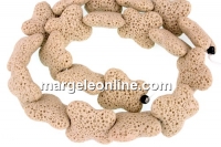 Margele lava naturala, nisipiu, fluture, 23x22mm - x20