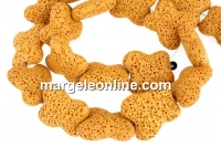 Margele lava naturala, galben, fluture, 23x22mm - x20