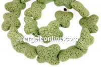 Margele lava naturala, verde pastel, fluture, 23x22mm - x20
