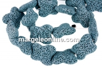 Margele lava naturala, turcoaz, fluture, 23x22mm - x20