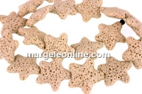 Margele lava naturala, nisipiu, stea de mare, 25x24mm - x18 - x18
