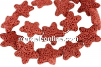 Margele lava naturala, caramiziu, stea de mare, 25x24mm - x18