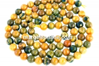 Margele coral fosil, rotund, 4.5mm