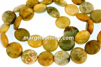 Margele coral fosil, disc, 12.5mm