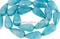 Margele cuart albastru angelit, picatura fatetata, 20x10mm