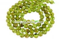 Margele Peridot natural, rotund, 5mm