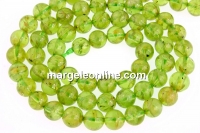 Margele peridot natural, rotund , 6.5mm