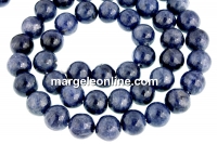Margele safir natural, rotund, 7.5mm