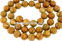 Margele jasp wood lace rotund, 6.5mm