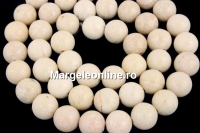 Ivory marble jade, round, 8.5mm