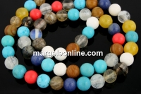 Margele mix pietre, rotund, 6mm