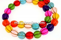 Margele magnezit multicolor rotund striat, 10mm