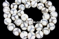 Margele agate pictate manual cu solutie din orez tibetan style, 10.5mm