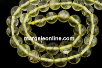 Margele cuart lemon natural, clar, rotund, 8.5mm