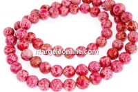 Margele jasp imperial, roz-cyclam, rotund, 4.5mm