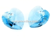 Swarovski, pandantiv inima, aquamarine, 10mm - x2