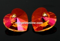 Swarovski, pandantiv inima, astral pink, 10mm - x2