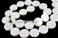 tip Mallorca Pearls, penny, white, 15mm