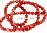 Margele jasp imperial, rosu, rotund, 4.5mm