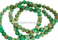 Margele jasp imperial, verde, rotund, 4.5mm