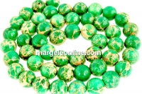Margele jasp imperial, verde pastel, rotund, 8mm