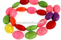 Margele magnezit multicolor, oval plat, 18x13mm