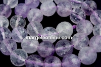 Margele ametist, light transparent, rotund fatetat, 12mm