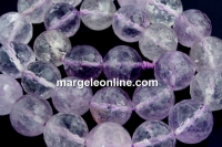 Margele ametist, light transparent, rotund fatetat, 14mm