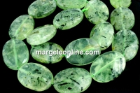 Margele prehnit natural, oval fatetat, 25x18mm