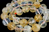 Citrine, natural, microfaceted round, 12.5mm